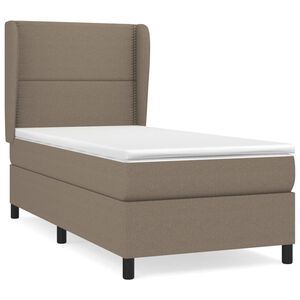 vidaXL Boxspringbett mit Matratze Taupe 90x190 cm Stoff