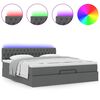 vidaXL Ottoman-Bett mit Matratze & LEDs Dunkelgrau 160x200 cm Stoff