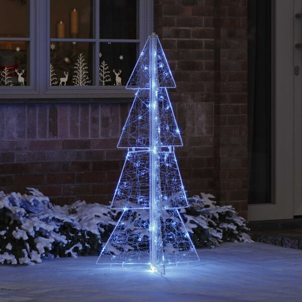 vidaXL Weihnachtsbaum mit 100 LEDs Blau 120 cm Acryl