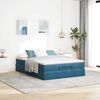 vidaXL Ottoman-Bett mit Matratze Dunkelblau 140x200 cm Samt