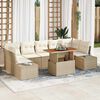vidaXL Garten Essgruppe mit Kissen mit Kissen 8 pcs Beige und Creme