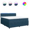 vidaXL Boxspringbett mit Matratze Blau 200x200 cm Samt