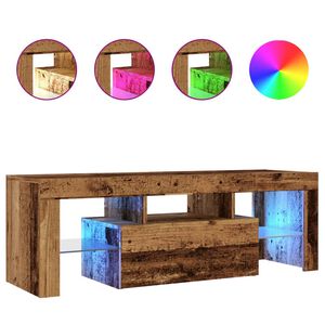 vidaXL TV-Schrank mit LED Altholz-Optik 120x36,5x40 cm Holzwerkstoff
