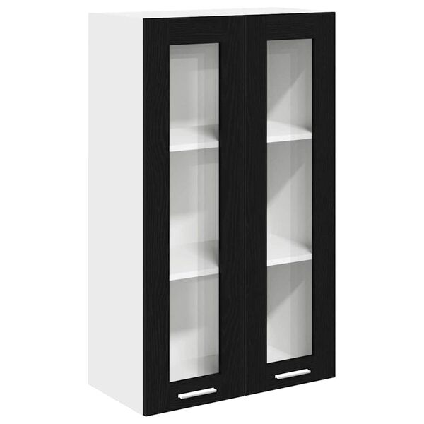 vidaXL H&auml;ngeschrank mit T&uuml;r Riga Schwarz Eichen-Optik 60 x 31 x 100 cm