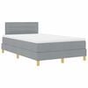 vidaXL Boxspringbett mit Matratze Hellgrau 120 x 200 cm Stoff