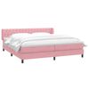 vidaXL Boxspringbett mit Matratzen Rosa 180x210 cm Samt