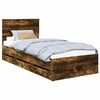 vidaXL Bettrahmen Ger&auml;ucherte Eiche 90 x 200 cm Ingenieurs Holz