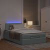 vidaXL Ottoman-Bett mit Matratze & LEDs Hellgrau 120x200 cm Stoff