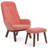 vidaXL Relaxsessel mit Hocker Rosa Samt