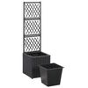 vidaXL Hochbeet mit Rankgitter 1 Topf 30x30x107cm Poly Rattan Schwarz
