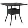 vidaXL Gartentisch mit Glasplatte Schwarz 80x80x75 cm Poly Rattan