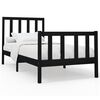 vidaXL Massivholzbett Schwarz Kiefer 100x200 cm