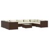 vidaXL 10-tlg. Garten-Lounge-Set mit Kissen Poly Rattan Braun