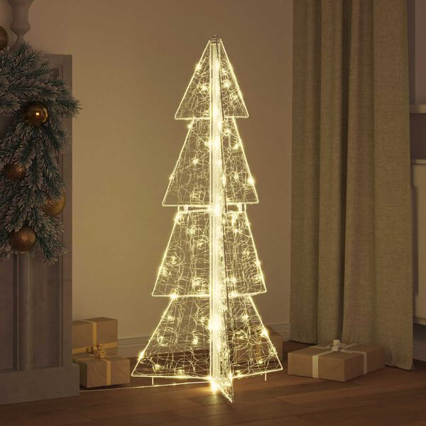 vidaXL Weihnachtsbaum mit 100 LEDs Warmes Wei&szlig; 120 cm Acryl