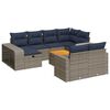 vidaXL 11-tlg. Garten-Sofagarnitur mit Kissen Grau Poly Rattan