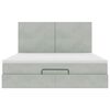vidaXL Ottoman-Bett mit Matratzen & LEDs Hellgrau 180x200 cm Samt