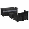 vidaXL 5-Sitzer Gartensofa mit Kissen Rattan-Look PP Anthrazit