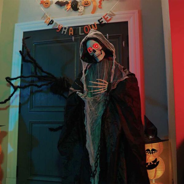 vidaXL Halloween Grim Reaper Schwarz 60 x 60 x 155 cm Polyester