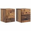vidaXL Wandmontierter Nachttisch 2 pcs Altholz 34,5 x 33 x 40 cm