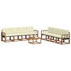 vidaXL Outdoor-Sofagarnitur mit Kissen 9 pcs Natur und Creme