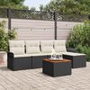 vidaXL Gartensofa-set mit Speicher 6 pcs Schwarz und Creme Poly-Rattan