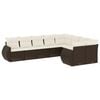 vidaXL 9-tlg. Garten-Sofagarnitur mit Kissen Braun Poly Rattan