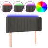 vidaXL LED Kopfteil Dunkelgrau 83x16x78/88 cm Samt