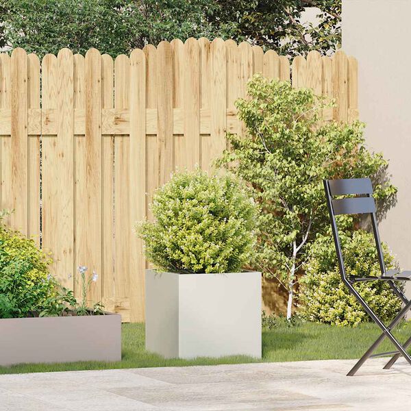 vidaXL Pflanzk&uuml;bel Wei&szlig; 40x40x40 cm Kaltgewalzter Stahl