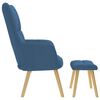 vidaXL Relaxsessel mit Hocker Blau Stoff