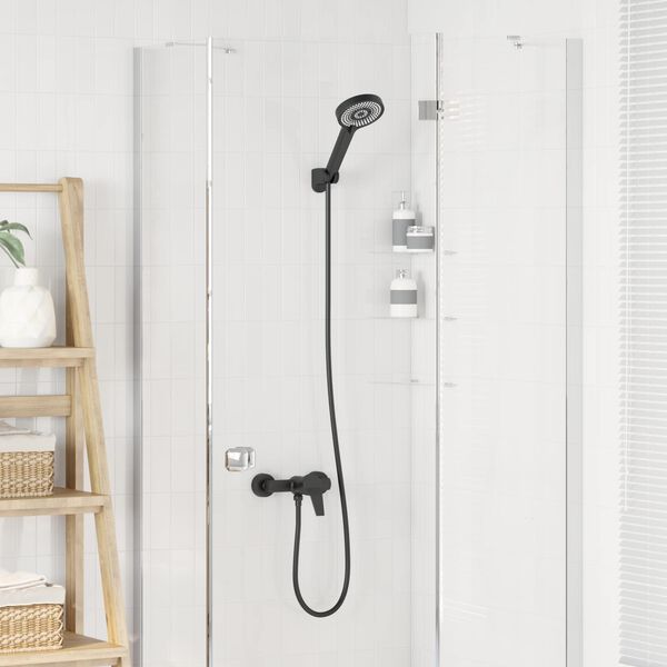 vidaXL Duschkopf Set Schwarz G 1 / 2 Zoll Messing