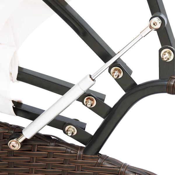 vidaXL Outdoor-Loungebett mit Dach Poly Rattan Braun
