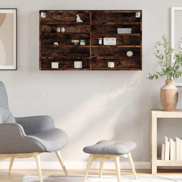 vidaXL Vitrinenschrank Räuchereiche 100x15x58 cm Holzwerkstoff