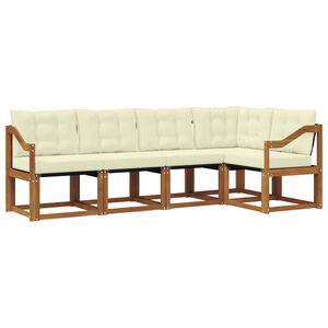 vidaXL Outdoor-Sofagarnitur 5 stk. 5-Sitzer Natur und Creme
