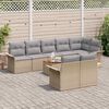 vidaXL Gartensofa-set 9 pcs Beige und Hellgrau Poly-Rattan