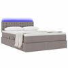vidaXL Bett mit Stauraum und LED Taupe 140 x 190 cm Polyester