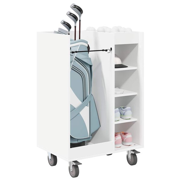 vidaXL Golf Schrank Mit Rad Uni Wei&szlig; 65 x 45 x 98 cm