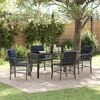 vidaXL Garten Essgruppe mit Kissen 5 pcs Grau und Schwarz Rattan