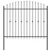 vidaXL Spie&szlig;zaun Schwarz 200 x 200 cm Pulverbeschichteter Stahl