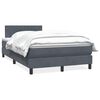 vidaXL Boxspringbett mit Matratze Dunkelgrau 120x220 cm Samt