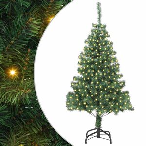 vidaXL Weihnachtsbaum mit 300 LEDs mit St&auml;nder Gr&uuml;n 180 cm PVC