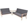 vidaXL Sofa-Set 2-tlg. Stoff Dunkelgrau