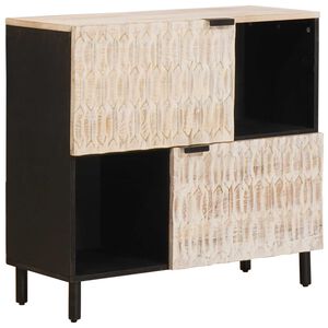 vidaXL Sideboard Wei&szlig;e gewaschene Oberfl&auml;che 80 x 33 x 75 cm