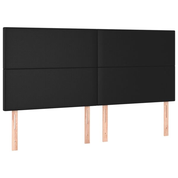 vidaXL Kopfteil Schwarz 200x5x118/128 cm Kunstleder