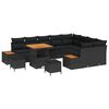 vidaXL Gartensofa-set 12 stk. 11-Sitzanzahl Schwarz Poly Rattan