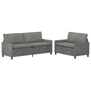 vidaXL Sofa Set 2 stk. Dunkelgrau Samt