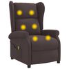 vidaXL Wing Back elektrischer Massagesessel Dunkelbraun Stoff