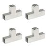 vidaXL Pfostenverbinder 4 Stk. T-Form Verzinktes Metall 71 x 71 mm