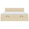 vidaXL Ottoman-Bett mit Matratzen Creme 200x200 cm Stoff