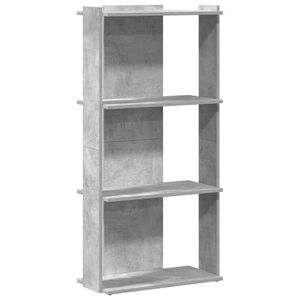 vidaXL B&uuml;cherregal 3 B&ouml;den Betongrau 60x30x120 cm Holzwerkstoff