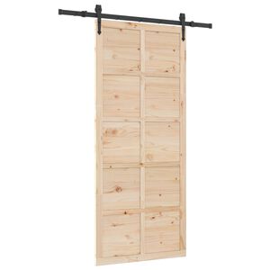 vidaXL Schiebet&uuml;r Natur 80 x 208 cm Massives Kiefernholz